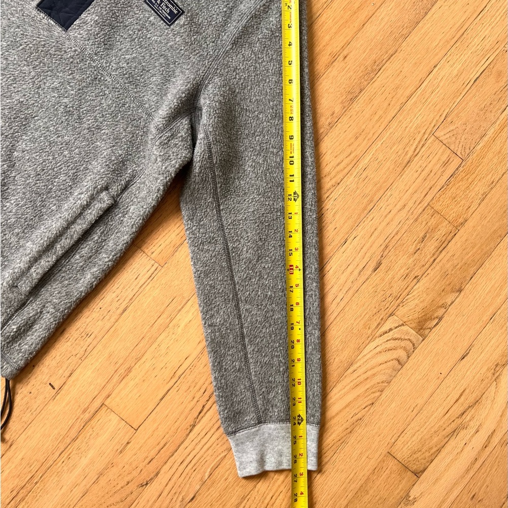Abercrombie & Fitch Sweatshirt Mens Medium Gray Fleece Sherpa 1/2 Zip Snap - Picture 7 of 7
